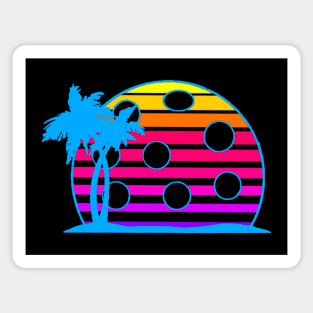 Pickleball Retro Wave Sun Vintage 80s Style Sticker